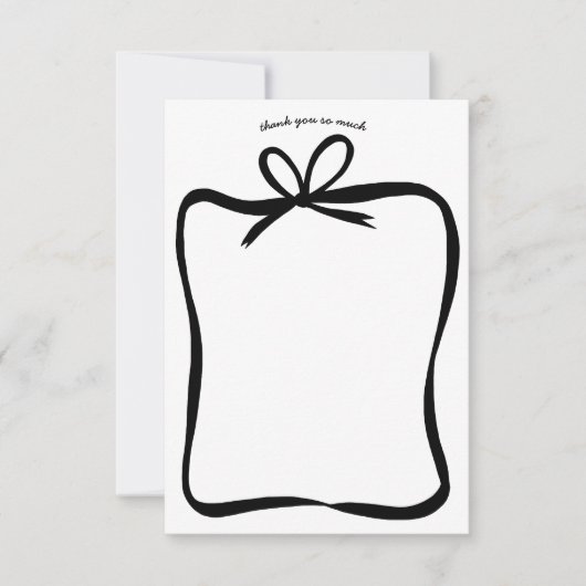 Bow Lint Lijst Elegant Vrijgezellenfeest CUSTOM Bedankkaart (Voorkant)