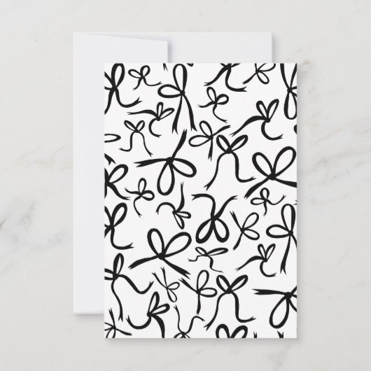 Bow Lint Lijst Elegant Vrijgezellenfeest CUSTOM Bedankkaart (Achterkant)