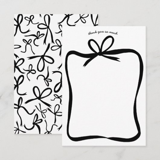 Bow Lint Lijst Elegant Vrijgezellenfeest CUSTOM Bedankkaart (Voorkant / Achterkant)