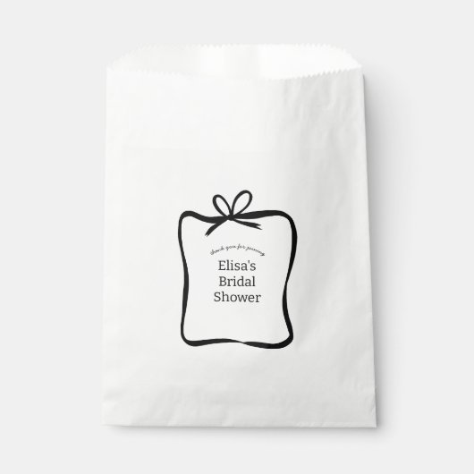 Bow Lint Lijst Elegant Vrijgezellenfeest CUSTOM Bedankzakje (Voorkant)