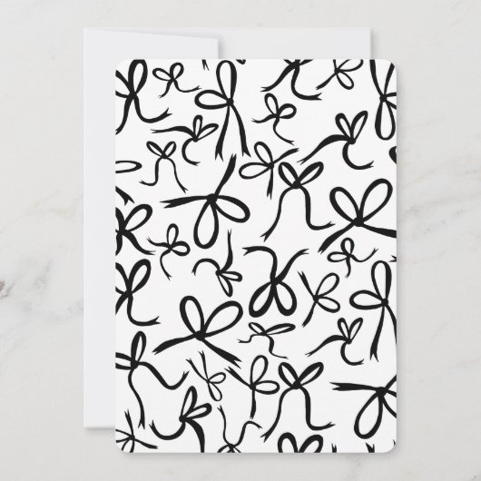 Bow Lint Lijst Elegant Vrijgezellenfeest CUSTOM Kaart (Achterkant)