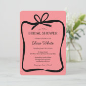 Bow Lint Lijst Elegant Vrijgezellenfeest CUSTOM Kaart (Staand voorkant)