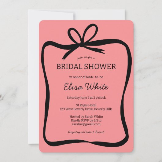 Bow Lint Lijst Elegant Vrijgezellenfeest CUSTOM Kaart (Voorkant)