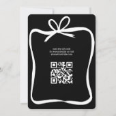 Bow Lint Lijst Vrijgezellenfeest CUSTOM QR Code Kaart (Achterkant)