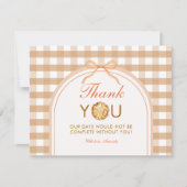 Bow Little Cutie Pie Bedankt Card Gingham Herfst (Voorkant)
