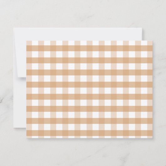 Bow Little Cutie Pie Bedankt Card Gingham Herfst (Achterkant)