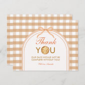 Bow Little Cutie Pie Bedankt Card Gingham Herfst (Voorkant / Achterkant)