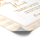 Bow Little Cutie Pie Pastel Gingham Baby Sock Hunt Poster (Hoek)