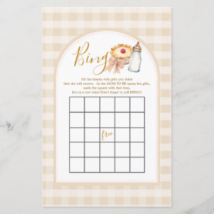 Bow Little Cutie Pie Pastel Gingham Bingo spel