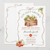 Bow Lokaal Gegroeide Verse Markt Veggie Baby showe Kaart (Voorkant / Achterkant)