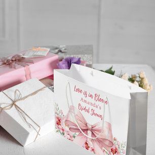 Bow Love is in Bloom roze bloemen Vrijgezellenfees Groot Cadeauzakje
