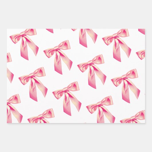 Bow love wrapping papier set van3 inpakpapier vel (Voorkant 3)
