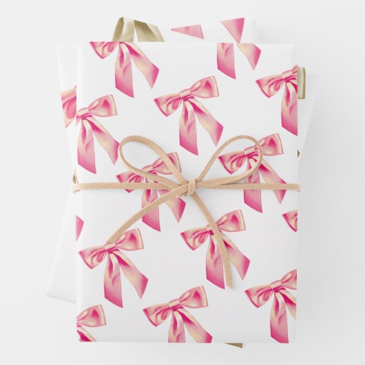Bow love wrapping papier set van3 inpakpapier vel (In situ)