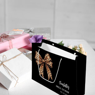 Bow luipaard print zwart Vrijgezellenfeest Groot Cadeauzakje