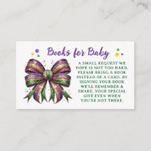 Bow Mardi Gras Boeken voor Baby Verzoek