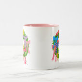 Bow Merry And Bright Christmas Tweekleurige Koffiemok (Center)