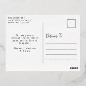  Bow Merry Christmas Black Foto Folie Feestdagen Briefkaart (Achterkant)