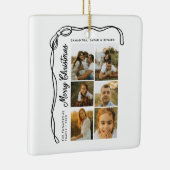 Bow Merry Christmas Family 6 Photos Keramisch Ornament (Rechts)