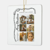 Bow Merry Christmas Family 6 Photos Keramisch Ornament (Links)