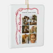 Bow Merry Christmas Family 7 Photos Keramisch Ornament (Rechts)