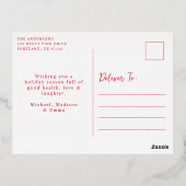  Bow Merry Christmas Red Foto Folie Feestdagen Briefkaart (Achterkant)