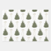 Bow Merry Christmas Watercolor Tree Wrapping Paper (Voorkant)