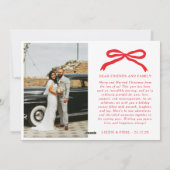 Bow Merry & Getrouwde Pas getrouwd Foto Kerstmis Feestdagenkaart (Achterkant)