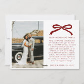 Bow Merry & Getrouwde Pas getrouwd Foto Kerstmis Feestdagenkaart (Achterkant)