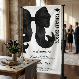 Bow Modern Graduation Welcome Sign Spandoek