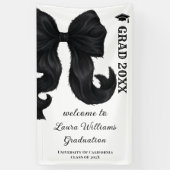 Bow Modern Graduation Welcome Sign Spandoek (Verticaal)
