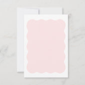 Bow Modern Minimalist Wavy Roze Meisje Baby shower Bedankkaart (Achterkant)