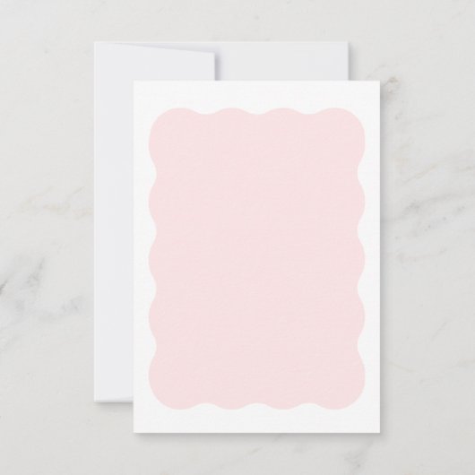 Bow Modern Minimalist Wavy Roze Meisje Baby shower Bedankkaart (Achterkant)