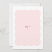 Bow Modern Minimalist Wavy Roze Meisje Baby shower Kaart (Achterkant)