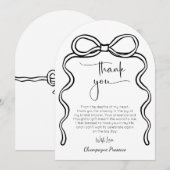 Bow Modern Script Vrijgezellenfeest bedankkaart Kaart (Voorkant / Achterkant)