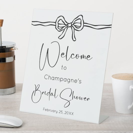 Bow Modern Script Vrijgezellenfeest welkom Reclamebord Met Voetstuk (Insitu)