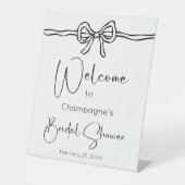 Bow Modern Script Vrijgezellenfeest welkom Reclamebord Met Voetstuk (Voorkant)