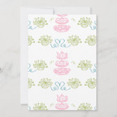 Bow Multicolored Hand Drawn Tea Vrijgezellenfeest Kaart (Achterkant)