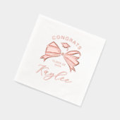 Bow Naam in Script Congrats Afstudeerder Folie Servetten (Links)