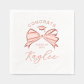 Bow Naam in Script Congrats Afstudeerder Folie Servetten (Voorkant)