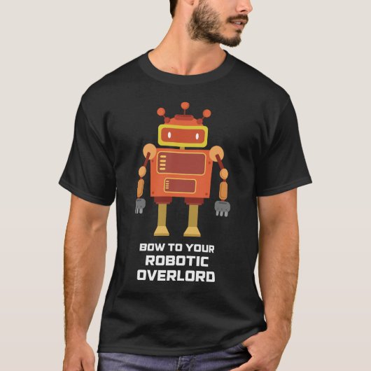 Bow naar je robotoverlappende grappige shirt robot (Voorkant)
