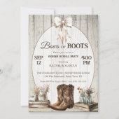 Bow of Boots rustieke boho Gender reveal party Kaart (Voorkant)