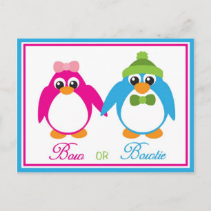 Bow of Bowtie Penguin Gender onthullen uitnodiging