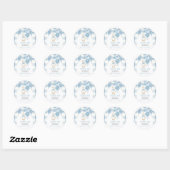 Bow One Silly Goose 1st Birthday Blue Gingham Ronde Sticker (Vel)