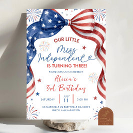 Bow Onze All American Girl Verjaardagsuitnodiging Kaart