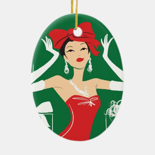 Bow op topooval keramisch ornament (Achterkant)