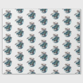  Bow & Ornament Kerstcadeau Wrap Cadeaupapier (Vlak)