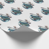  Bow & Ornament Kerstcadeau Wrap Cadeaupapier (Hoek)