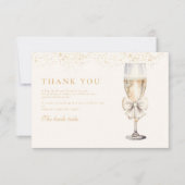 Bow Parels en Prosecco Vrijgezellenfeest Bedankkaart (Voorkant)