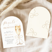 Bow Pearls & Prosecco Vrijgezellenfeest Kaart