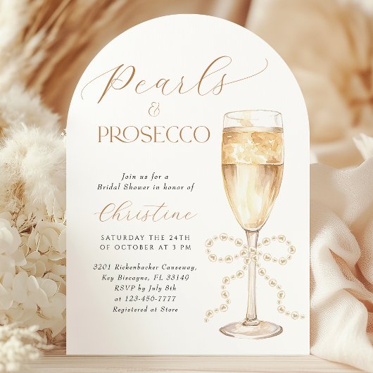Bow Pearls & Prosecco Vrijgezellenfeest Kaart